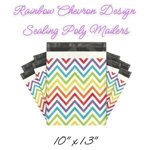 Rainbow Chevron Poly Mailers Qty 20 Size 10x13